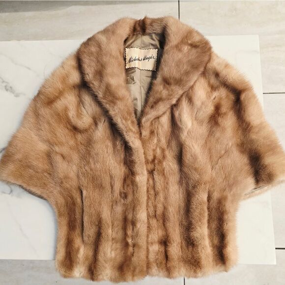 Vintage Nicholas Ungar Real Mink Fur Stole Cape - Picture 6 of 10